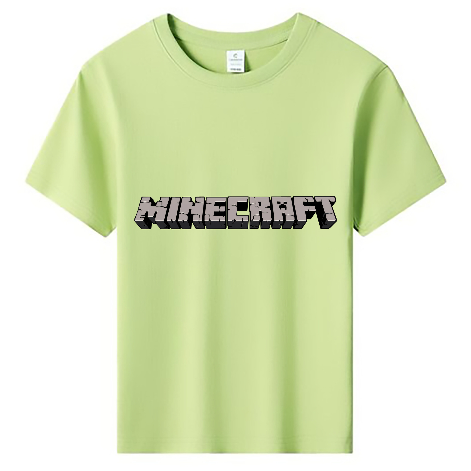 （画像用） マインクラフト ブロックの世界 Minecraft MC Block world 綿100％キッズTシャツ（フロントプリント）